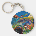Truite arc-en-ciel dépistant un attrait de pêche porte-clé