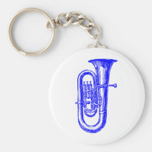 Tuba bleu porte-clés