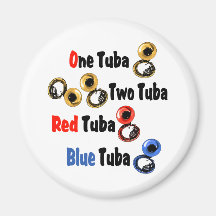 Tuba rouge de bleu de tuba aimants