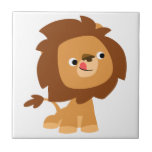 Tuile avide mignonne de lion de bande dessinée carreaux