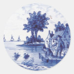 Tuile bleue traditionnelle néerlandaise autocollants
