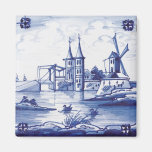 Tuile bleue traditionnelle néerlandaise magnets pour réfrigérateur