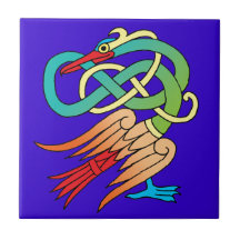 Tuile celtique d'art d'oiseau carreaux en céramique
