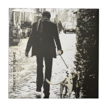 Tuile - chien marchant dans Trastevere Carreau En Céramique