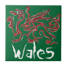 Tuile de dragon du Pays de Galles Carreau
