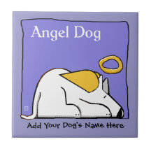 Tuile douce de mémorial d'ange de chien carreaux en céramique
