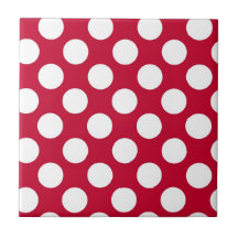 Tuile rouge et blanche de à petits pois carreau