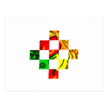 tuiles carrées colorées graphiques de poivre cartes postales