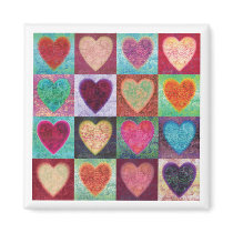 Tuiles d'art de coeur magnets