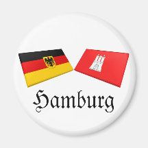 Tuiles de drapeau de Hambourg, Allemagne Magnets Pour Réfrigérateur