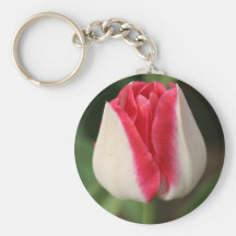 Tulipe rose et blanche du ton deux porte-clés