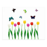 Tulipes et papillons cartes postales