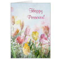 Tulipes heureuses de ressort de pâque cartes de vœux