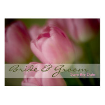 Tulipes roses • Sauvez la mini carte de date Cartes De Visite Personnelles