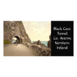 Tunnel noir de caverne, comté Antrim, Irlande du N Photocartes Personnalisées