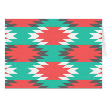 Turquoise aztèque de Natif américain et motif rose Carte