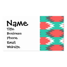 Turquoise aztèque de Natif américain et motif rose Cartes De Visite Professionnelles