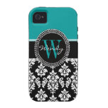 Turquoise, caisse noire de l'iPhone 4 de nom d'ini Étui iPhone 4/4S