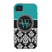 Turquoise, caisse noire de l'iPhone 4 de nom d'ini Étui iPhone 4/4S