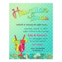 Turquoise de Luau de 311 Hawaïens Carton D'invitation