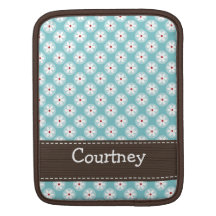 Turquoise et douille rouge d'iPad de marguerite Poches Pour iPad