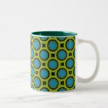 Turquoise et jaune mug à café