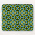 Turquoise et jaune tapis de souris