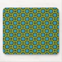 Turquoise et jaune tapis de souris