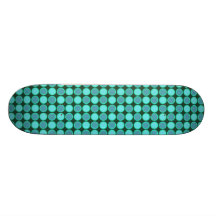 Turquoise et pois vert skateboards personnalisables