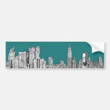 Turquoise foncée NYC Autocollants Pour Voiture
