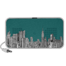 Turquoise foncée NYC Haut-parleurs iPod