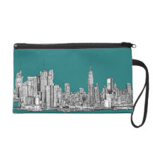 Turquoise foncée NYC Sac À Main Avec Dragonne