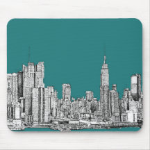 Turquoise foncée NYC Tapis De Souris
