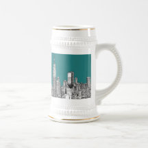 Turquoise foncée NYC Tasses