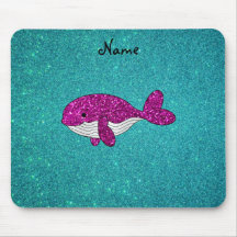 Turquoise rose nommée personnalisée de baleine de  tapis de souris