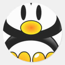 tux de pingouin de bébé adhésifs ronds
