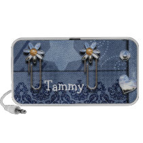 tween girly d'amusement de jeans de denim haut-parleurs