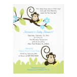 Twin Monkey Baby Shower Invitation (Size 5x7) invitations