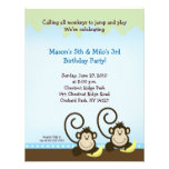 Twin Monkey Birthday Invitation (Smaller Invite) invitations