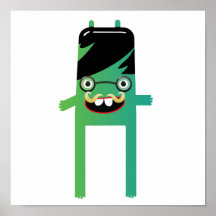 type geeky idiot de monstre poster