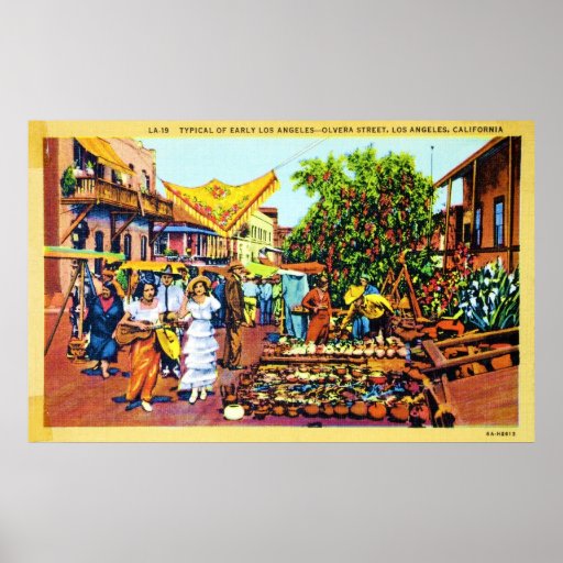 Typique de la rue tôt de Los Angeles - d'Olvera Posters