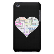 Typographie de coeur d'amour d'arc-en-ciel coque iPod touch Case-Mate