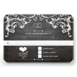 Typographie mignonne RSVP d'initiales de coeur de  Faire-parts