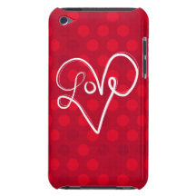 Typographie rouge de coeur d'amour coques barely there iPod