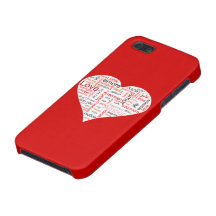 Typographie rouge de coeur d'amour étui iPhone 5