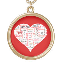 Typographie rouge de coeur d'amour pendentifs