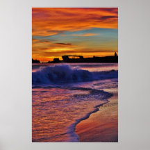 U.S.S. Coucher du soleil de Palo Alto Affiche