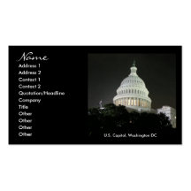 U.S. Washington DC de capitol Modèle De Carte De Visite