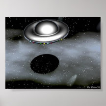 UFO cherchant à la maison Poster