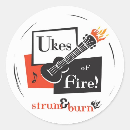 Ukes du feu ! Autocollant rond
